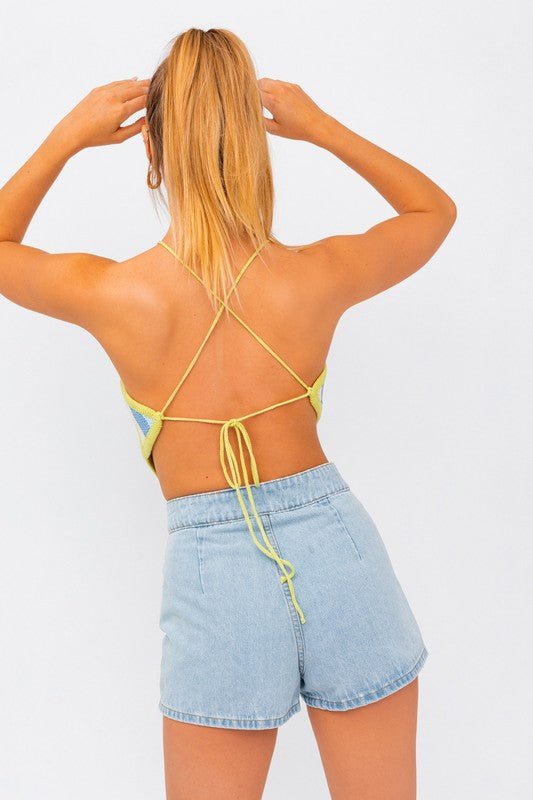 SLEEVELESS KINT CROPPED TOP - Global Village Kailua Boutique