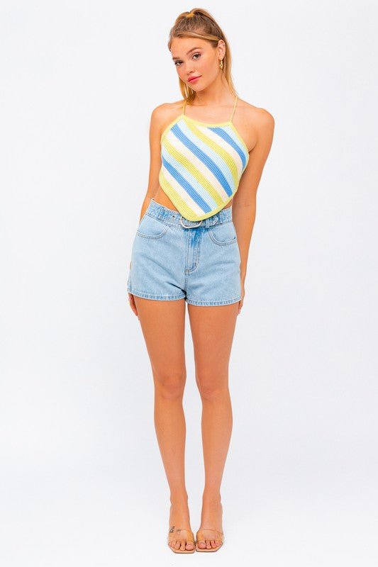 SLEEVELESS KINT CROPPED TOP - Global Village Kailua Boutique