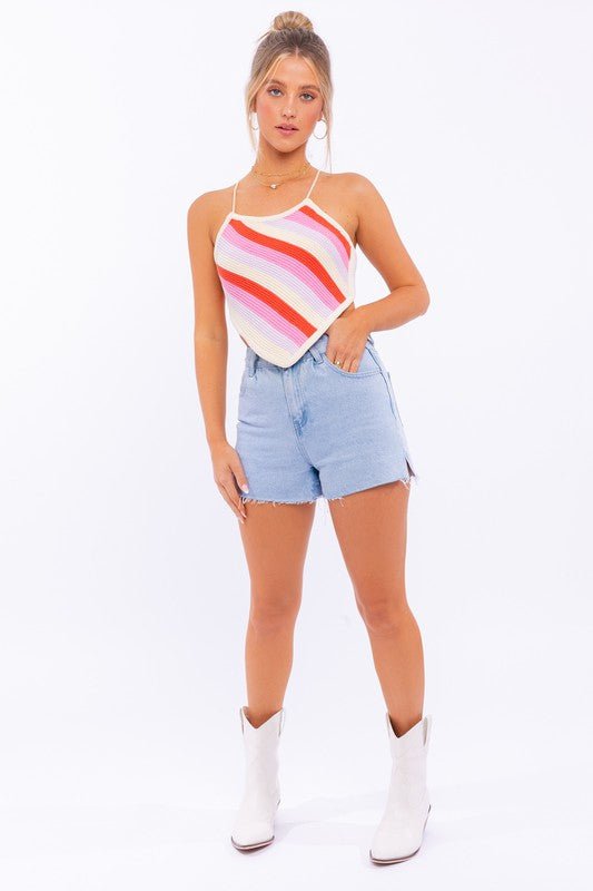 SLEEVELESS KINT CROPPED TOP - Global Village Kailua Boutique