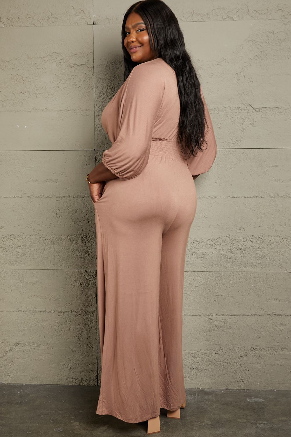 Smocked Waist Jumpsuit - Global Village Kailua Boutique