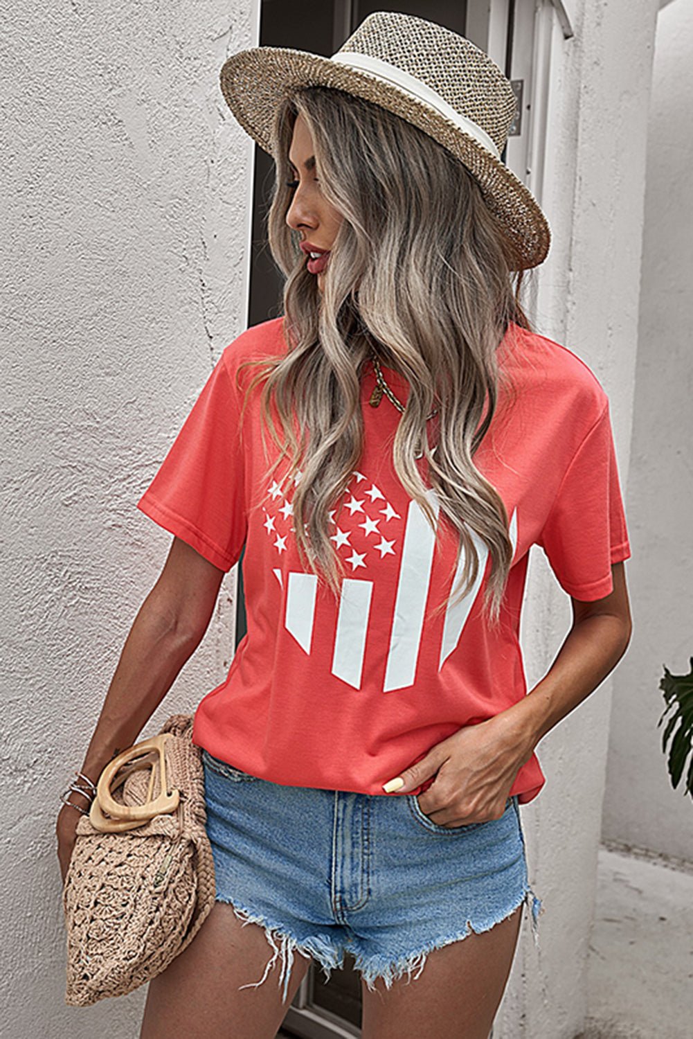 Stars and Stripes Graphic Tee Shirt - Global Village Kailua Boutique