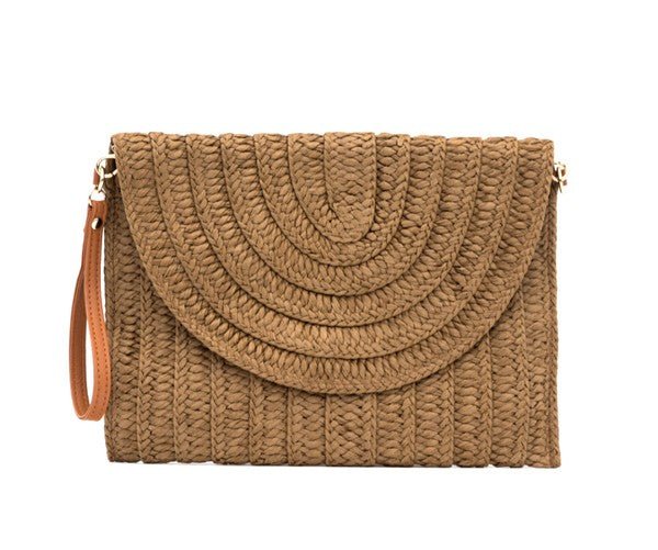 Straw Foldover Convertible Clutch Global Village Kailua Boutique