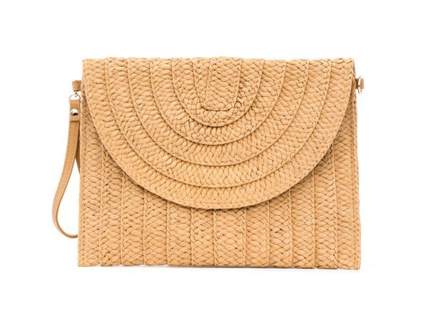 Straw Foldover Convertible Clutch Global Village Kailua Boutique