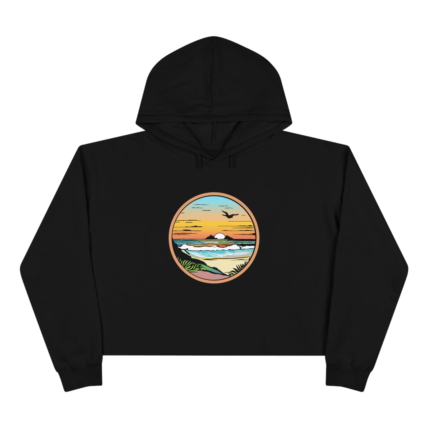 Summer Sunrise Womenʻs Crop Hoodie - Global Village Kailua Boutique