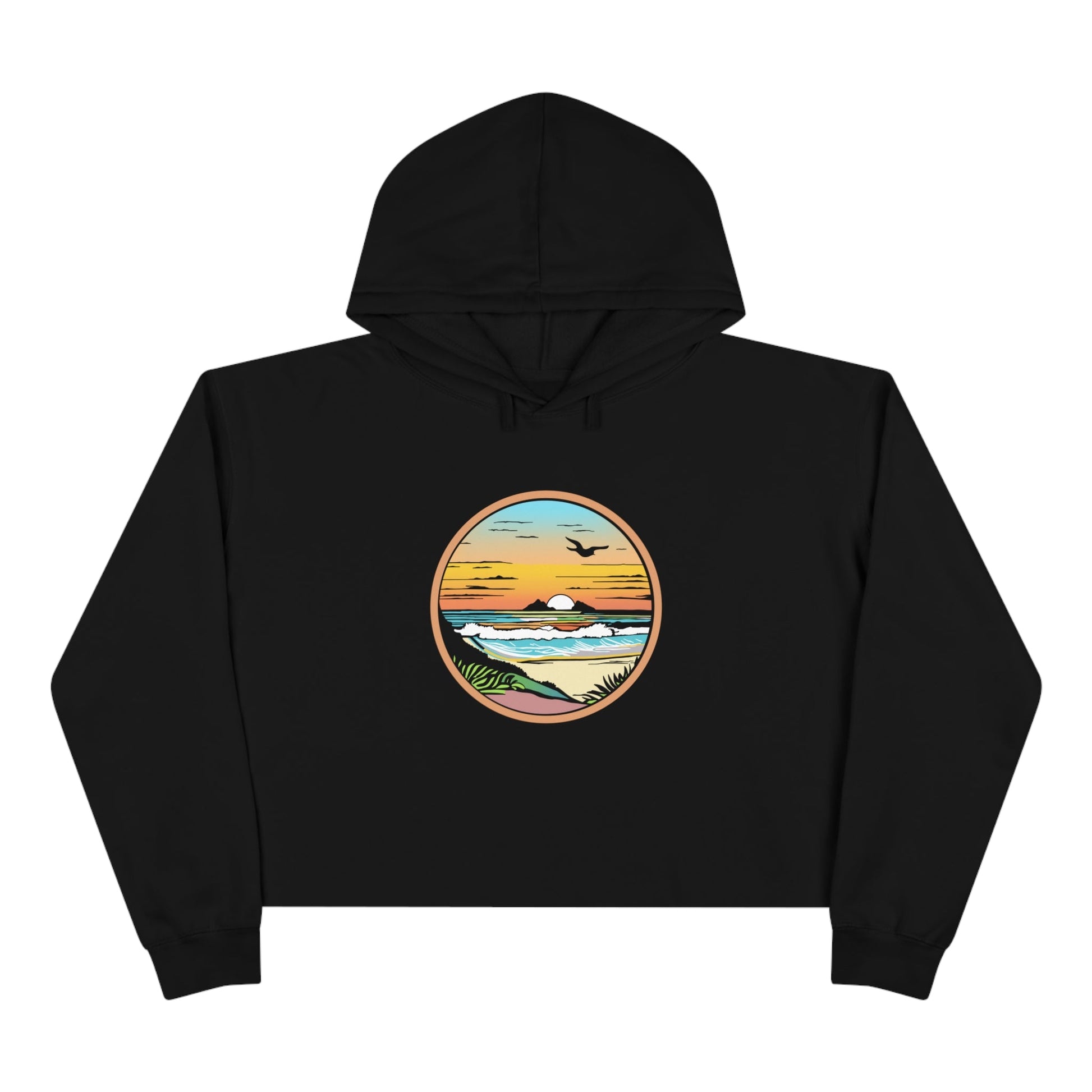 Summer Sunrise Womenʻs Crop Hoodie - Global Village Kailua Boutique
