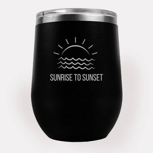 Sunrise to Sunset 12oz Etched Tumbler Global Village Kailua Boutique