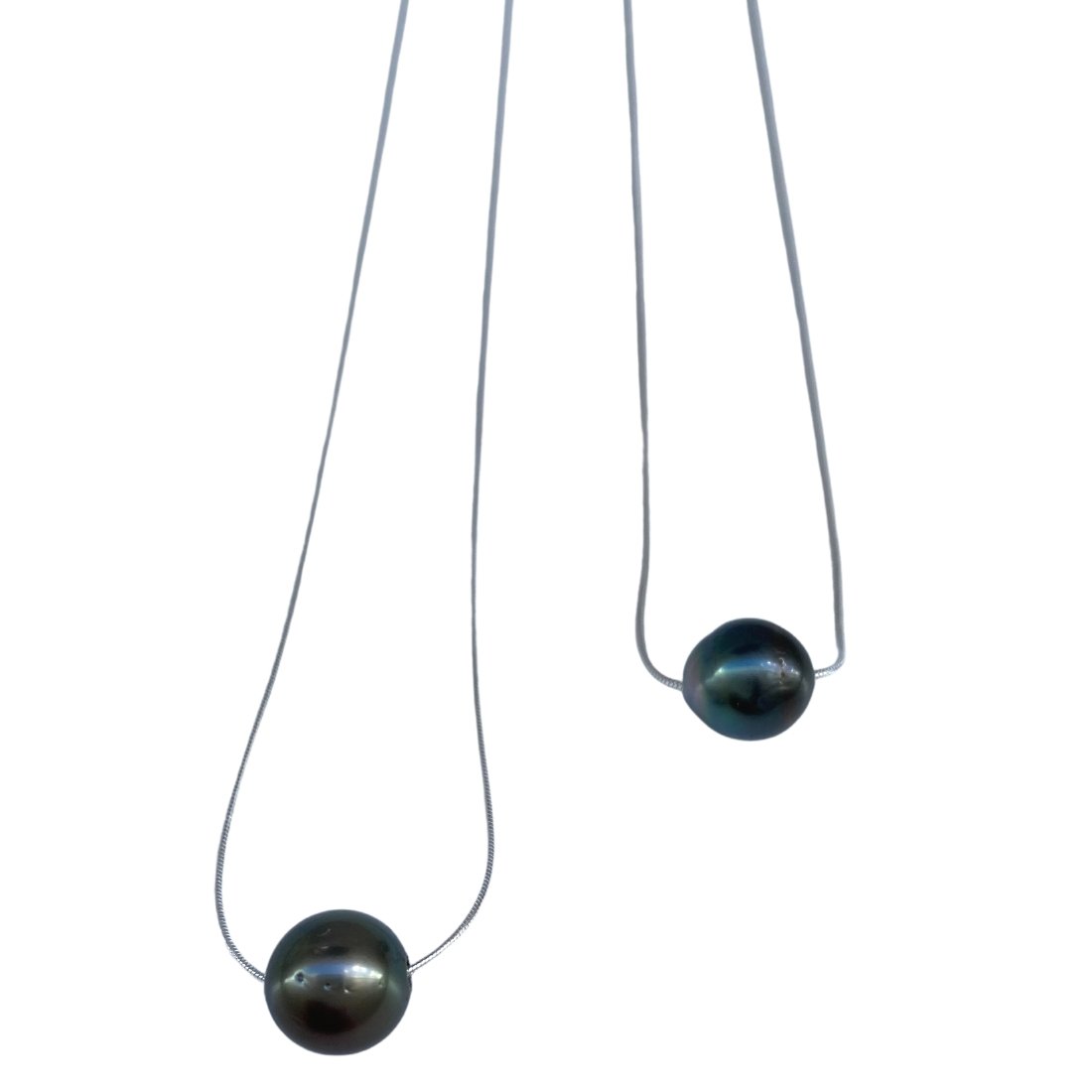 Tahitian Pearl Sterling Silver Necklace Single Global Village Kailua Boutique