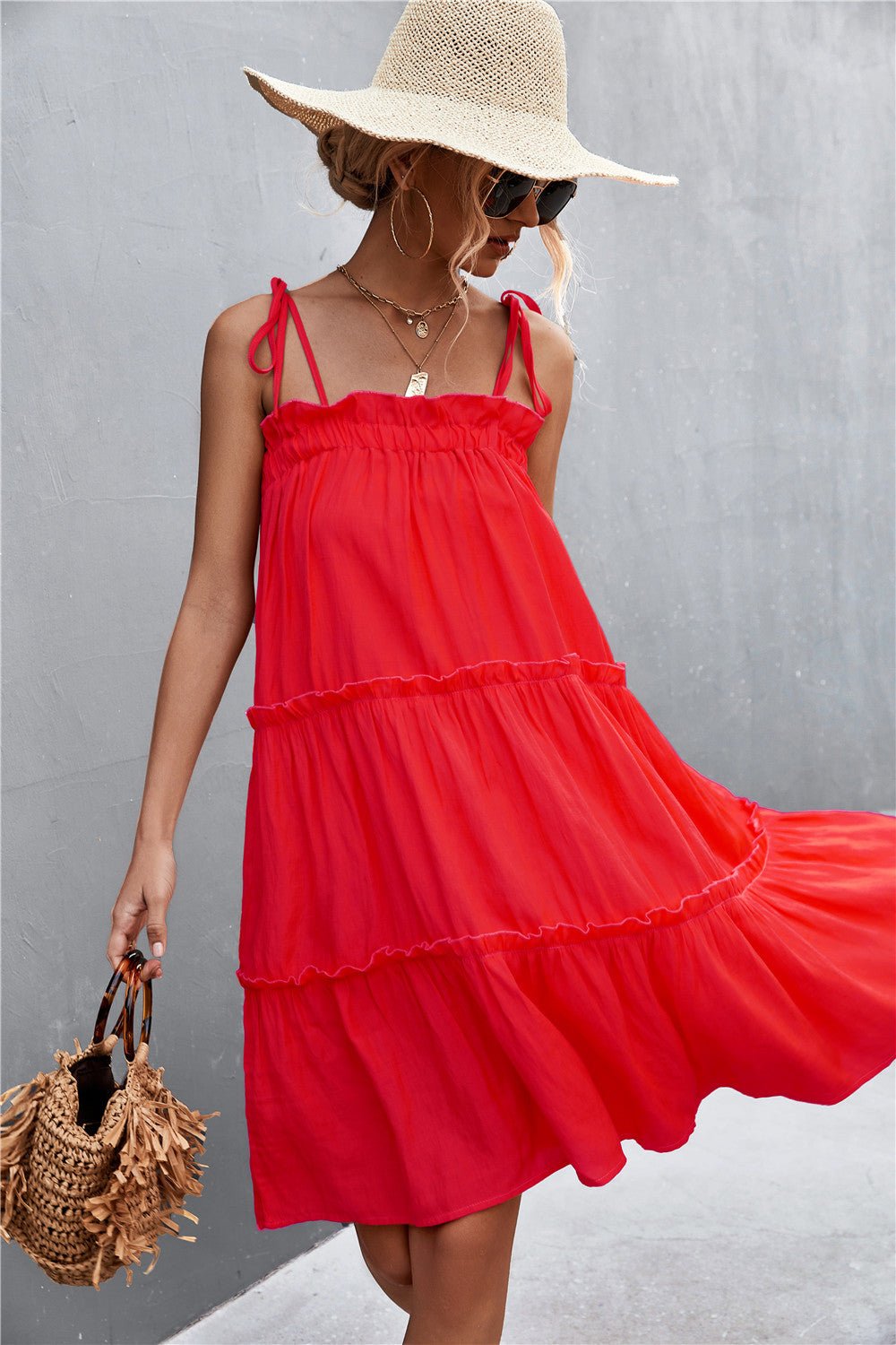 Tie-Shoulder Summer Dress - Global Village Kailua Boutique