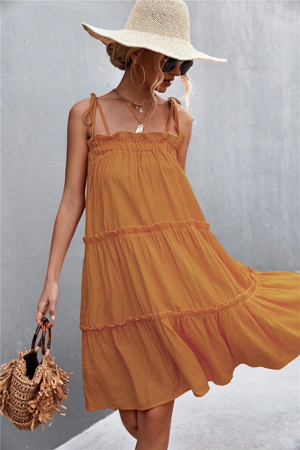 Tie-Shoulder Summer Dress - Global Village Kailua Boutique