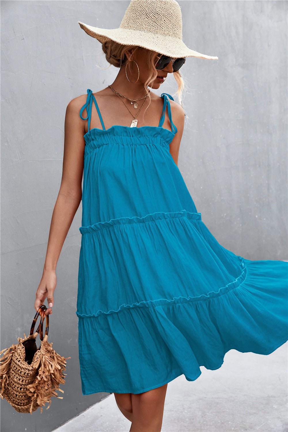 Tie-Shoulder Summer Dress - Global Village Kailua Boutique