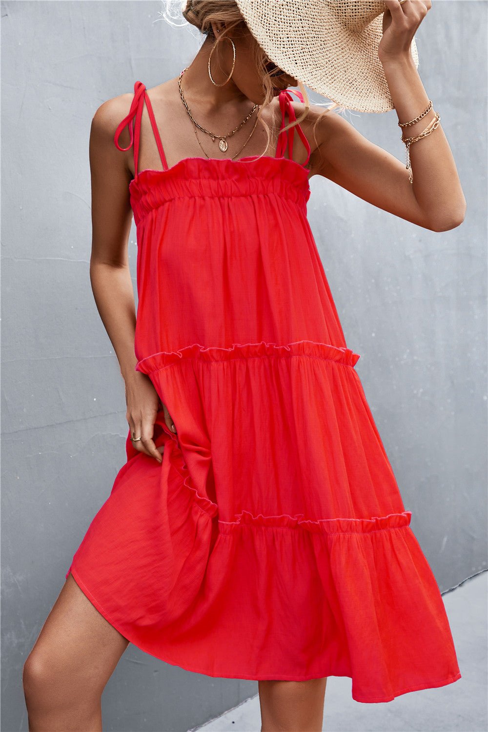 Tie-Shoulder Summer Dress - Global Village Kailua Boutique
