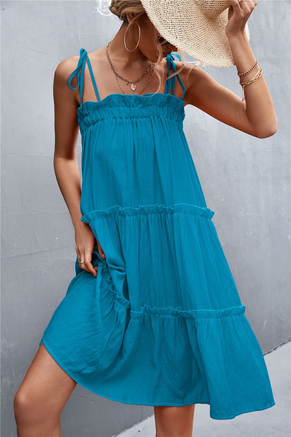 Tie-Shoulder Summer Dress - Global Village Kailua Boutique