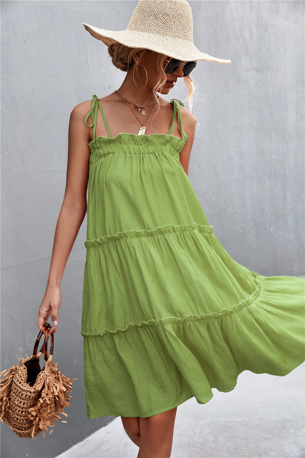 Tie-Shoulder Summer Dress - Global Village Kailua Boutique