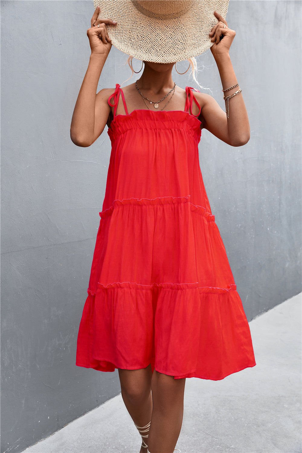 Tie-Shoulder Summer Dress - Global Village Kailua Boutique