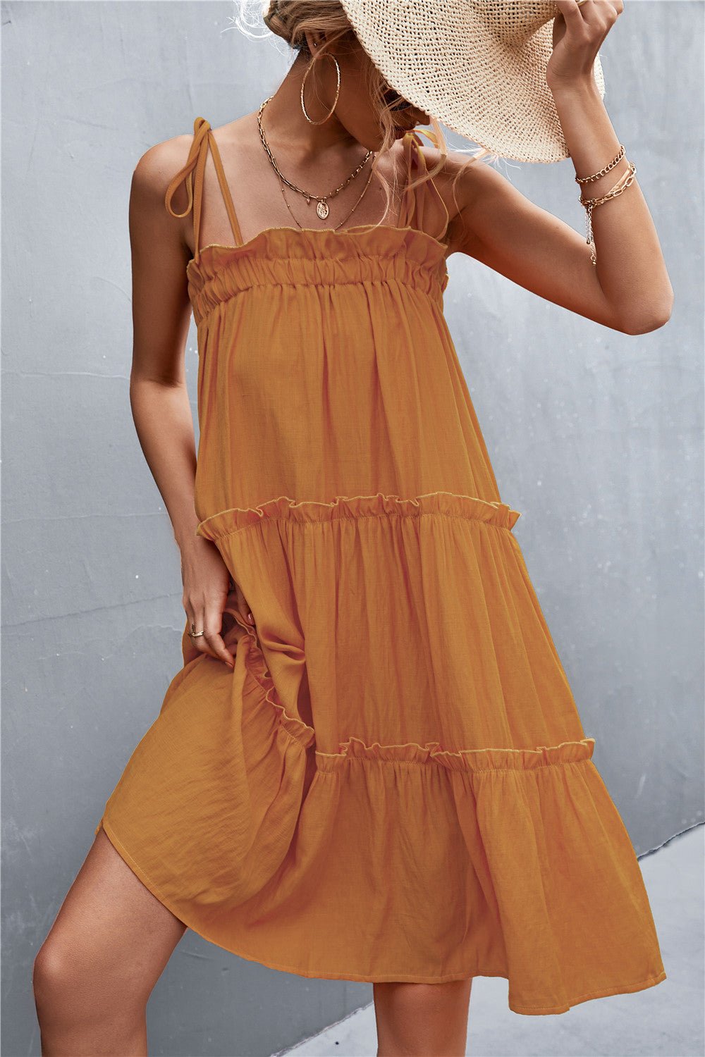Tie-Shoulder Summer Dress - Global Village Kailua Boutique