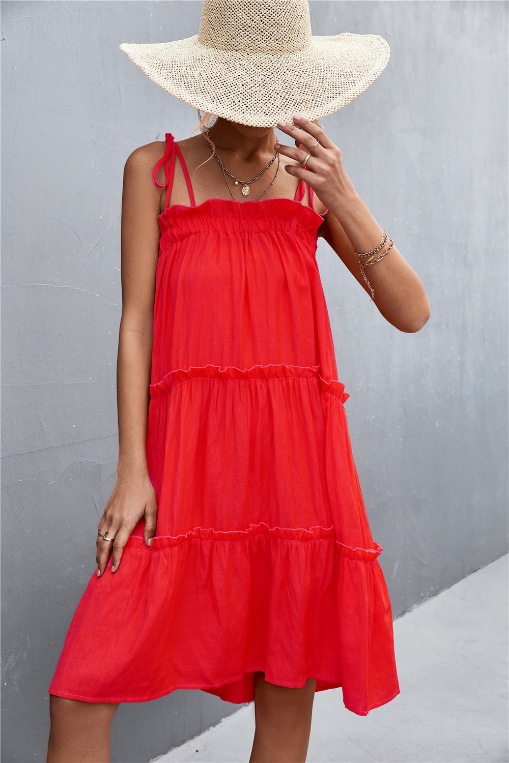 Tie-Shoulder Summer Dress - Global Village Kailua Boutique