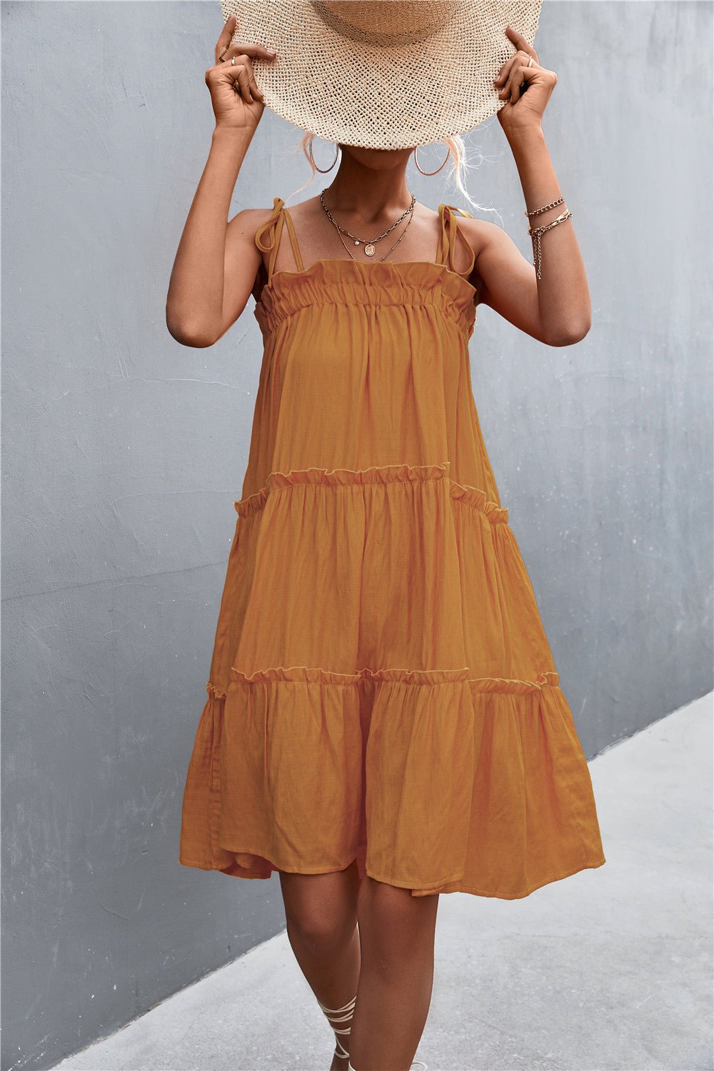 Tie-Shoulder Summer Dress - Global Village Kailua Boutique
