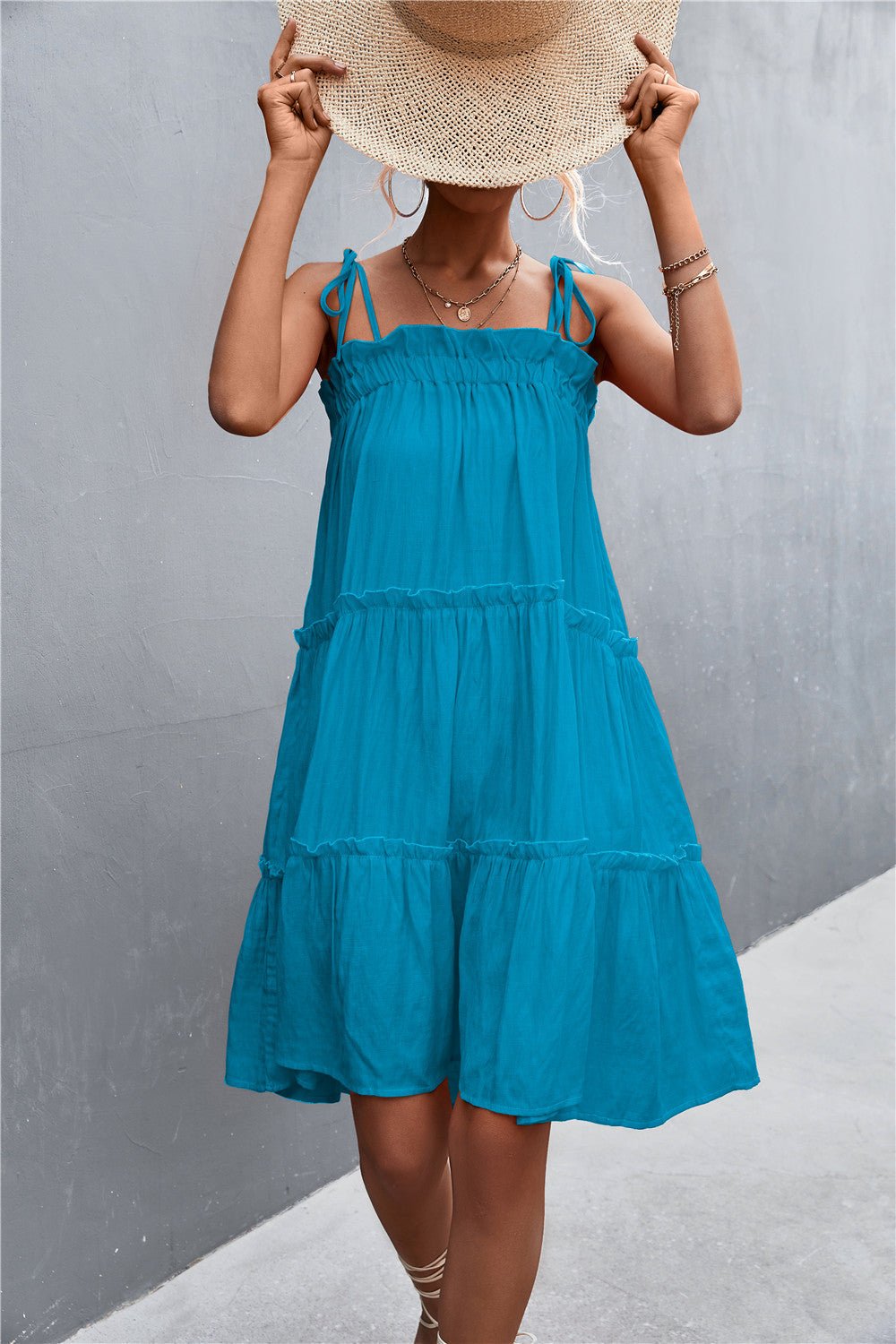 Tie-Shoulder Summer Dress - Global Village Kailua Boutique