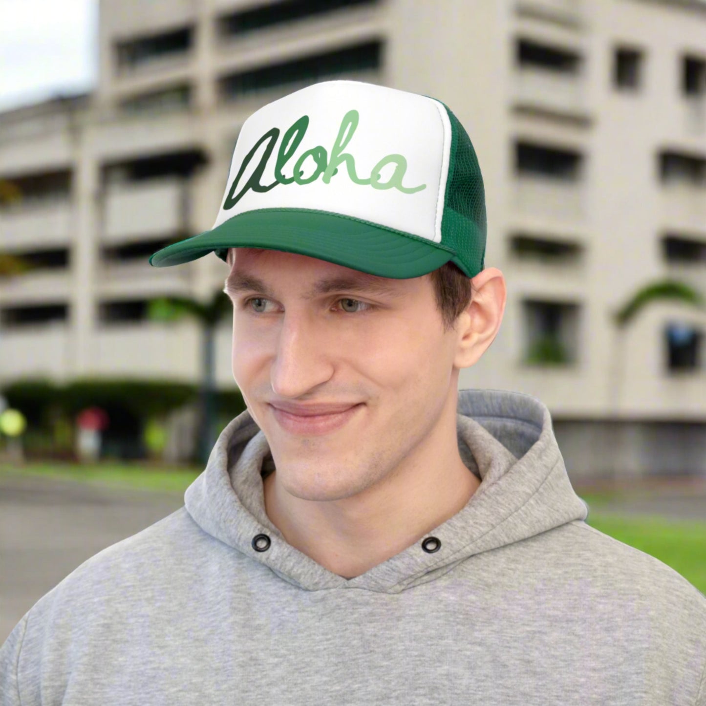 Trucker Cap Aloha Green Scale - Global Village Kailua Boutique
