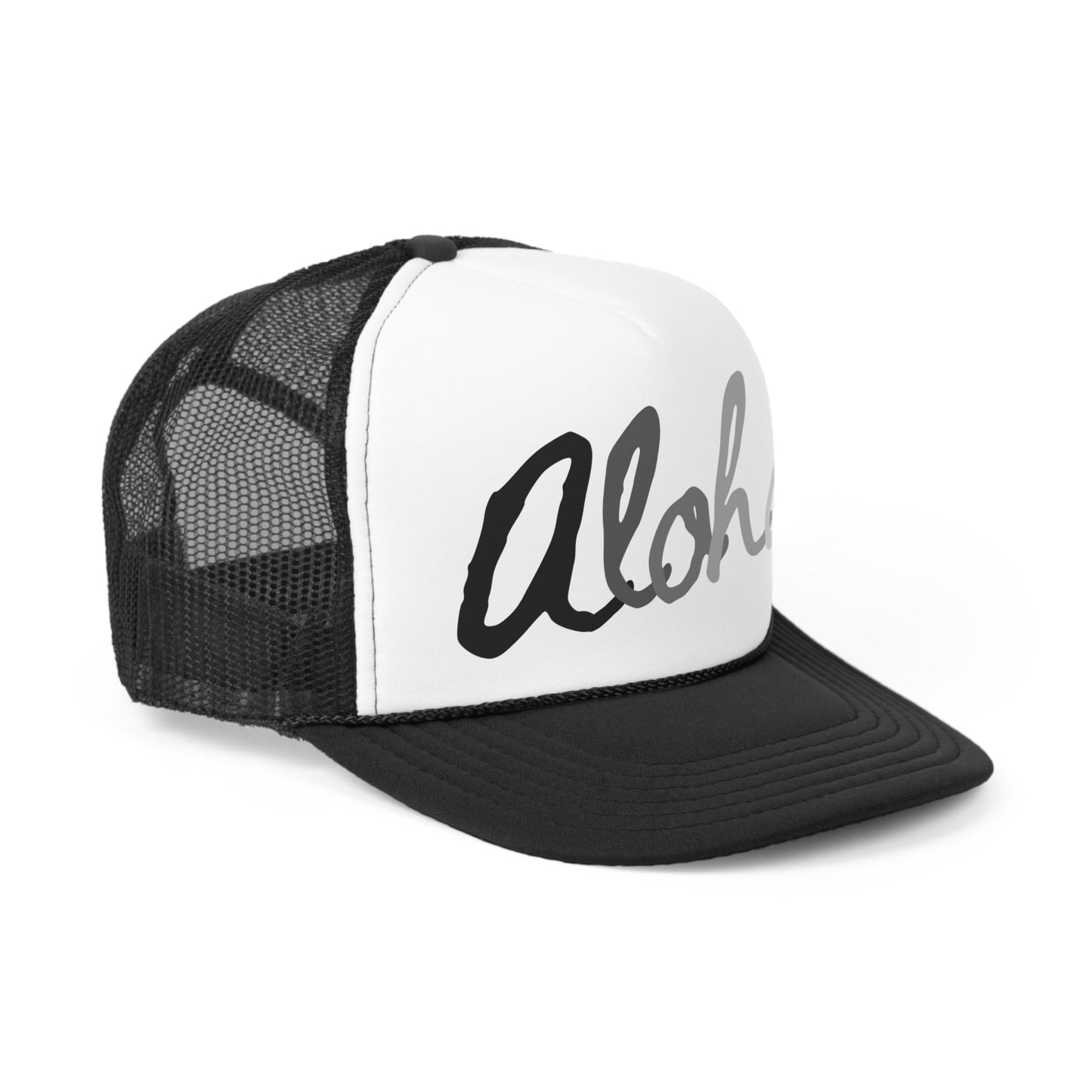 Trucker Cap Aloha Grey Scale - Global Village Kailua Boutique