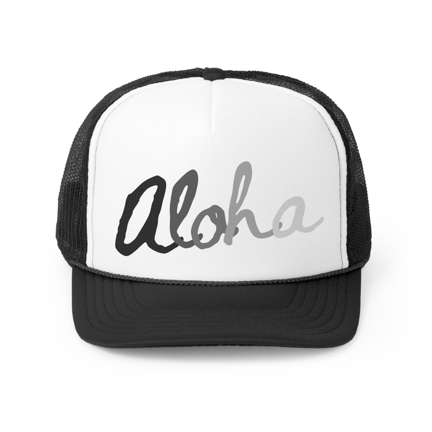 Trucker Cap Aloha Grey Scale - Global Village Kailua Boutique