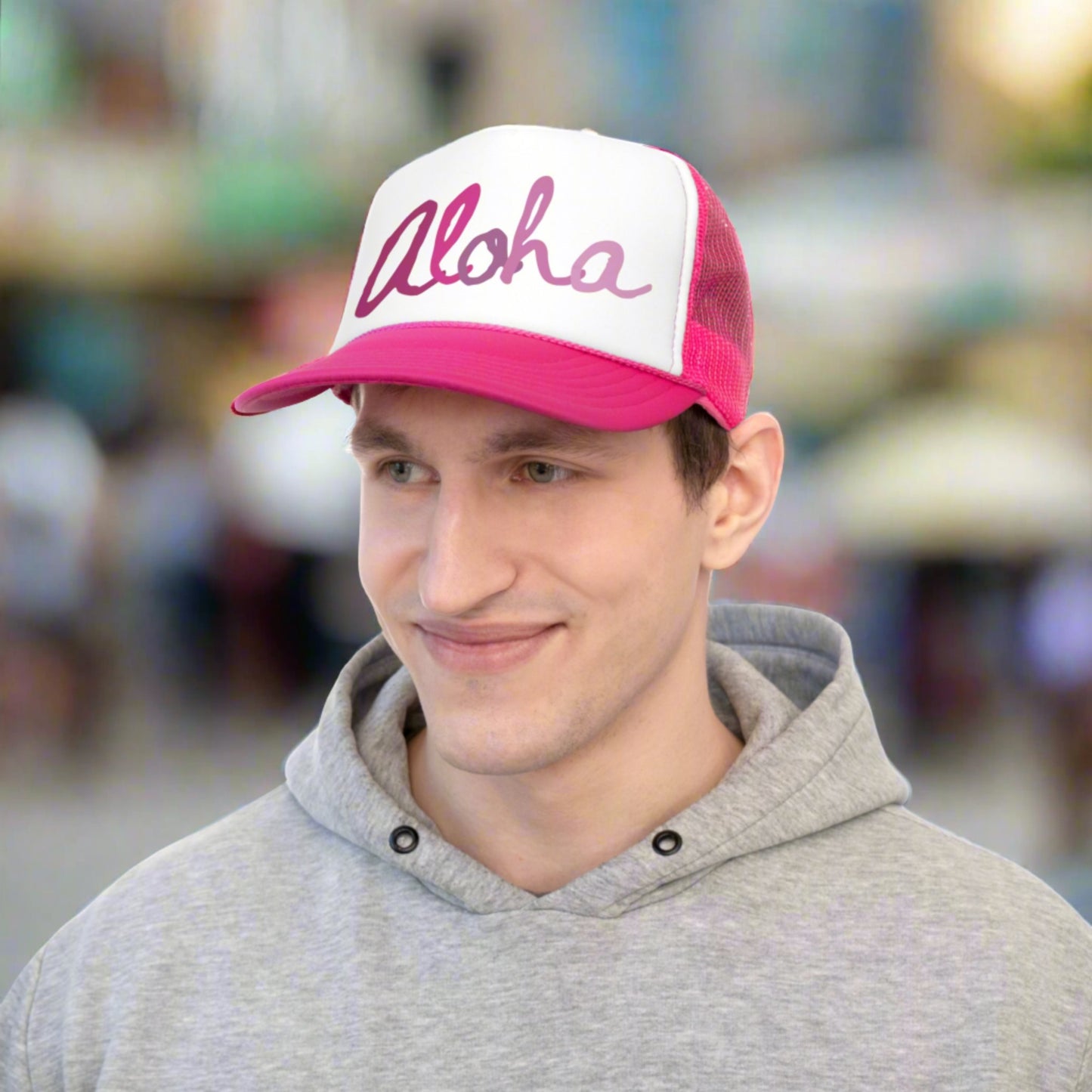 Trucker Cap Aloha Pink Scale - Global Village Kailua Boutique