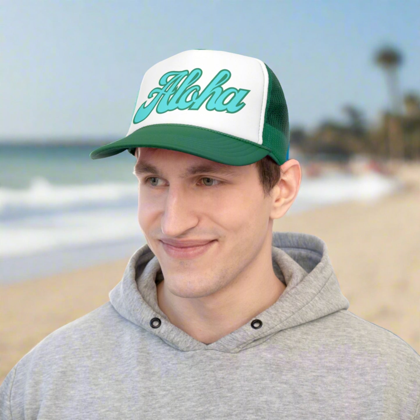 Trucker Cap Aloha Vintage Script - Global Village Kailua Boutique