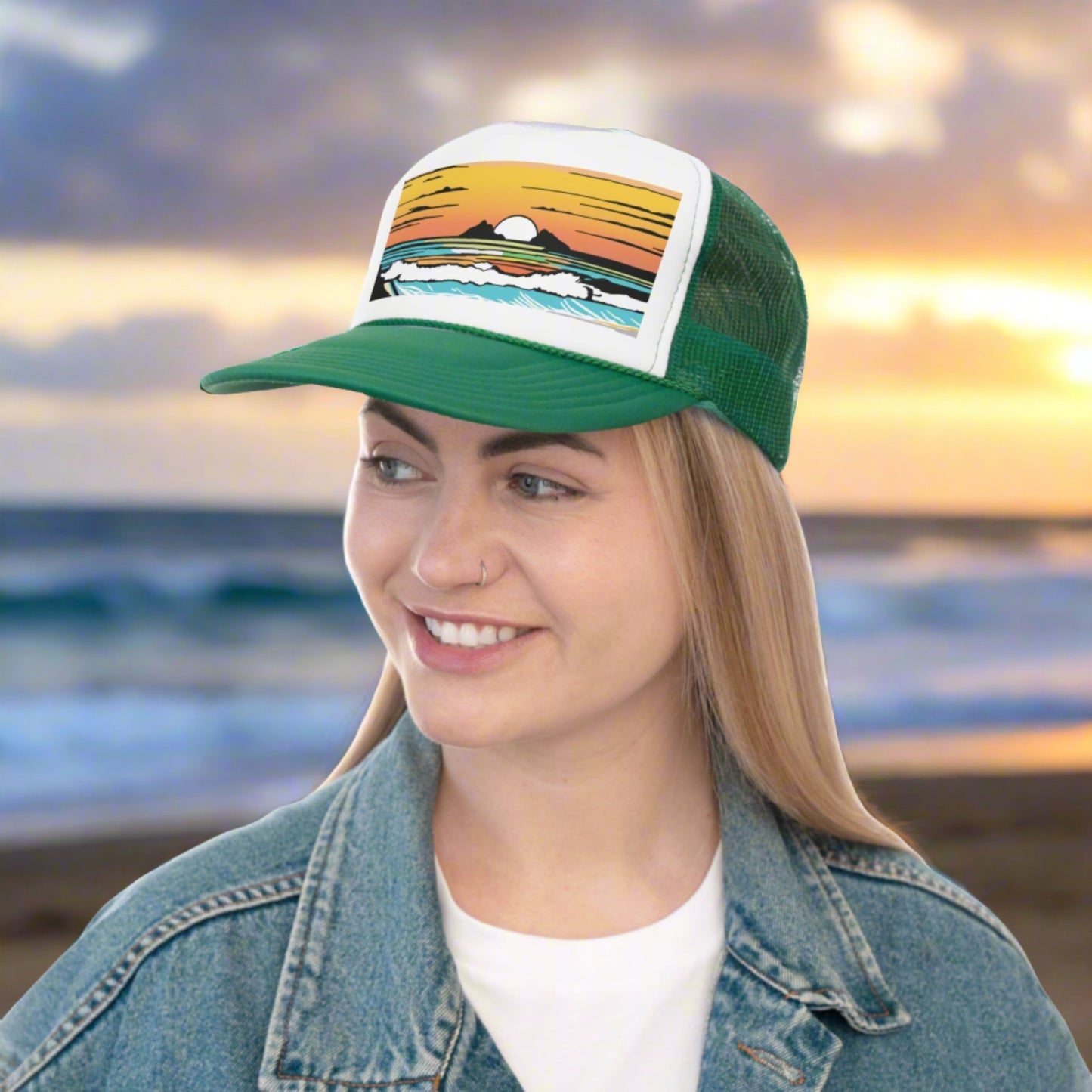 Trucker Cap Summer Sunrise - Global Village Kailua Boutique