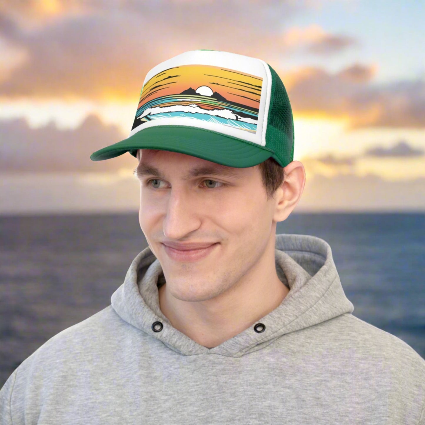 Trucker Cap Summer Sunrise - Global Village Kailua Boutique