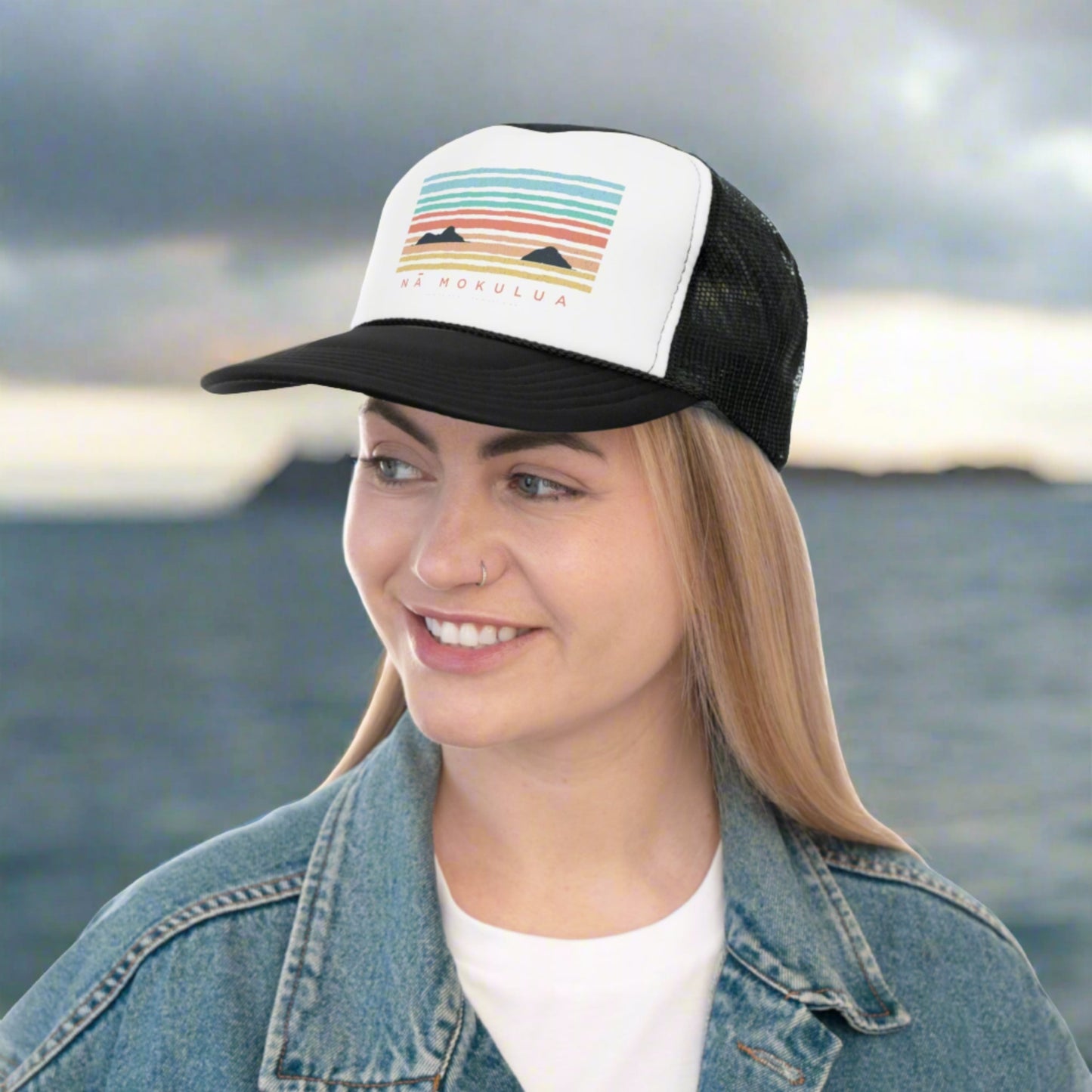 Trucker Cap Water View Nā Mokulua - Global Village Kailua Boutique