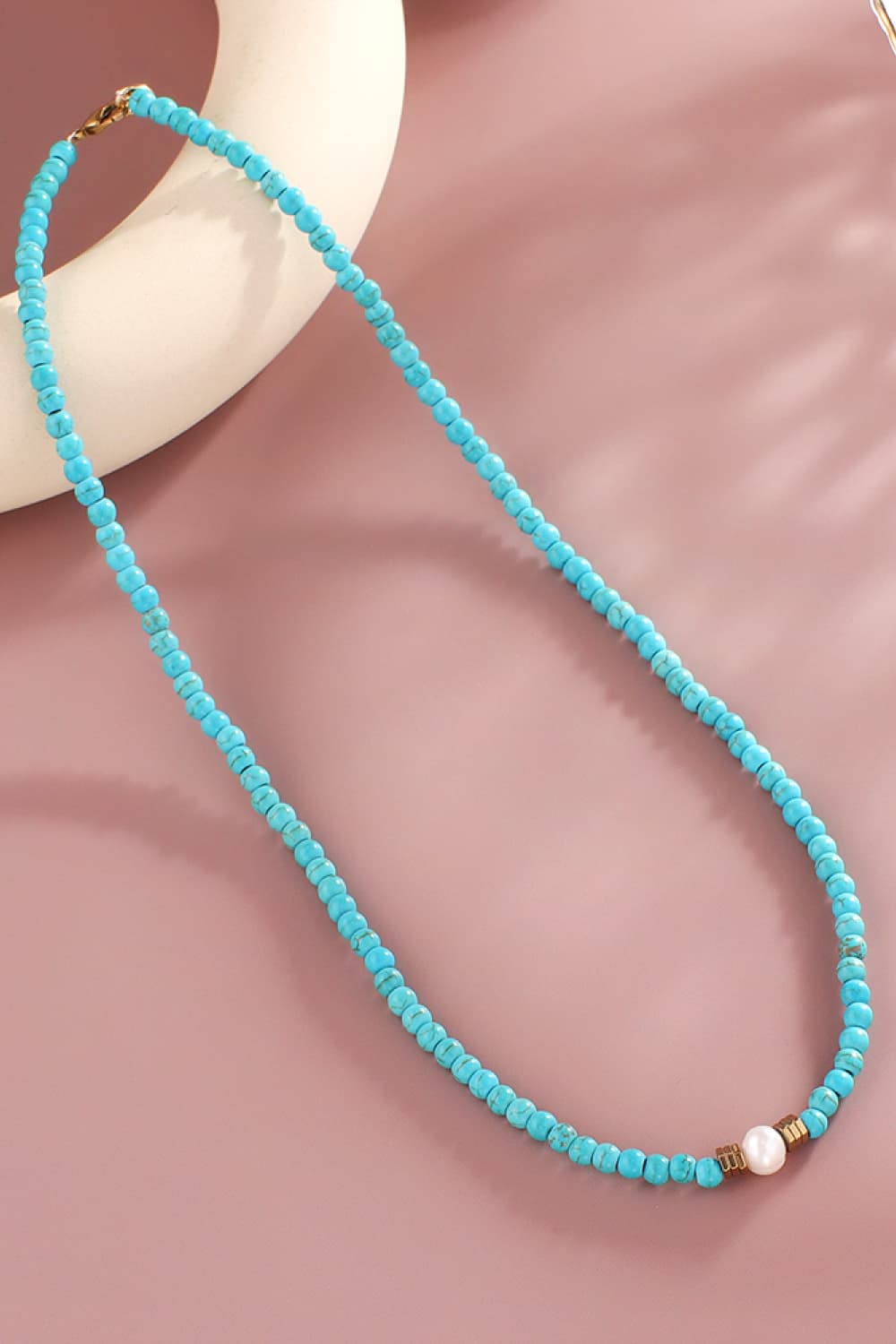 Turquoise & Pearl Necklace - Global Village Kailua Boutique