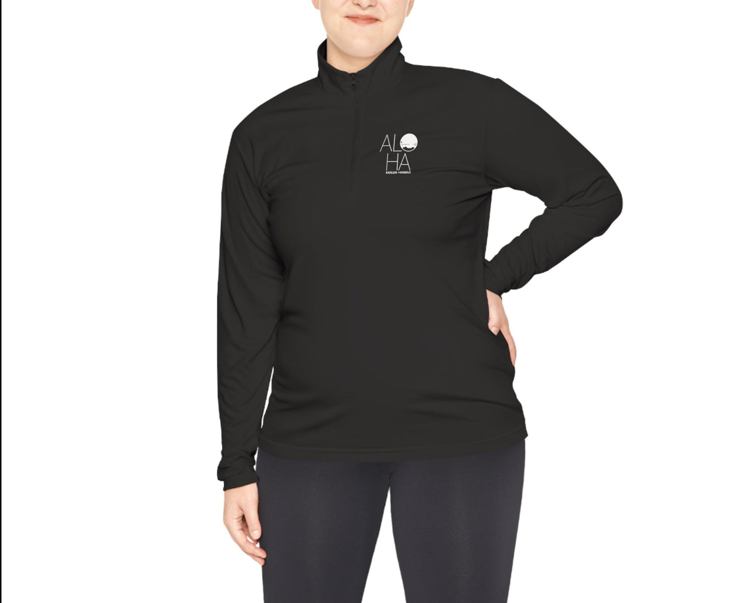 Unisex Quarter-Zip Pullover ALOHA - Global Village Kailua Boutique