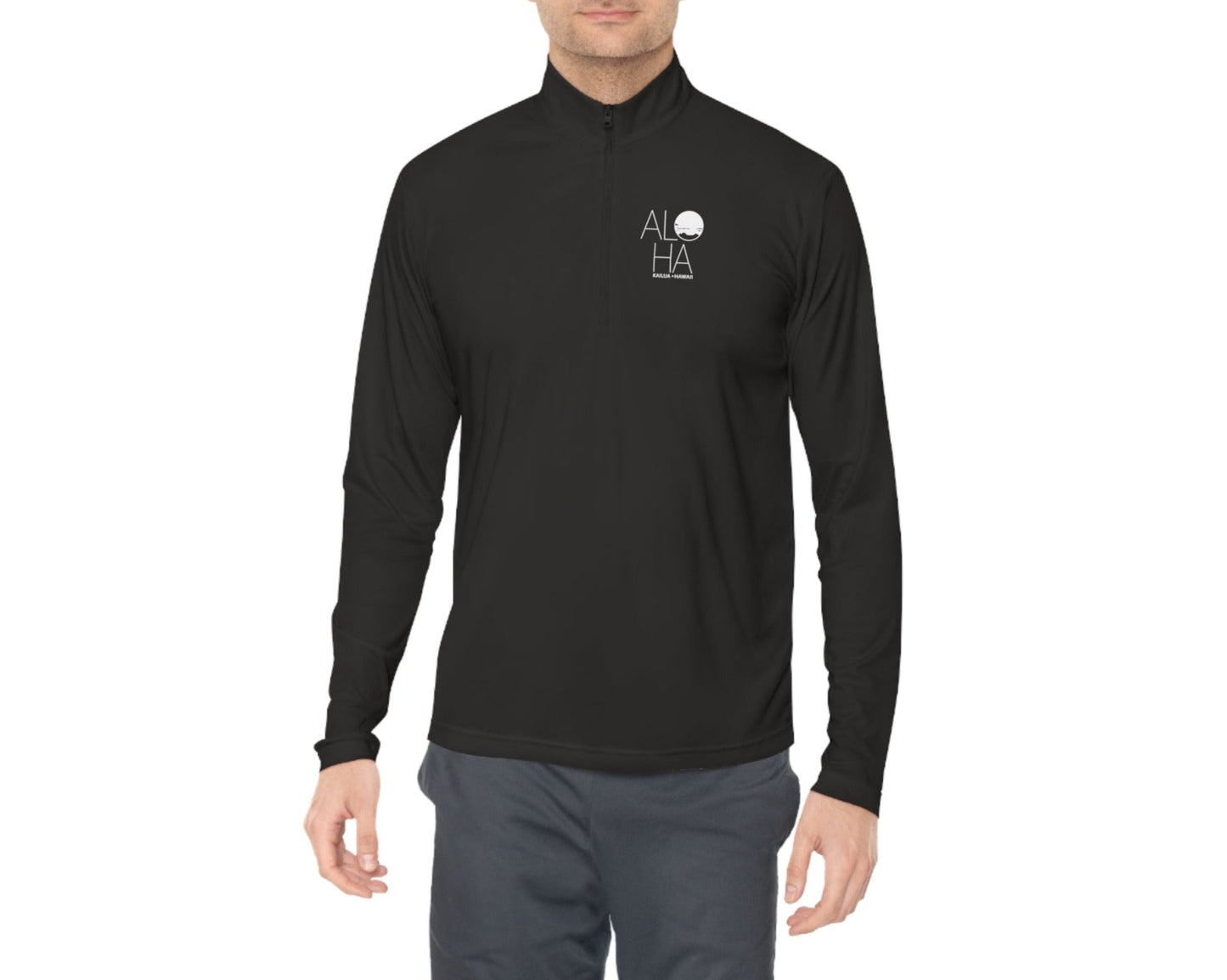 Unisex Quarter-Zip Pullover ALOHA - Global Village Kailua Boutique