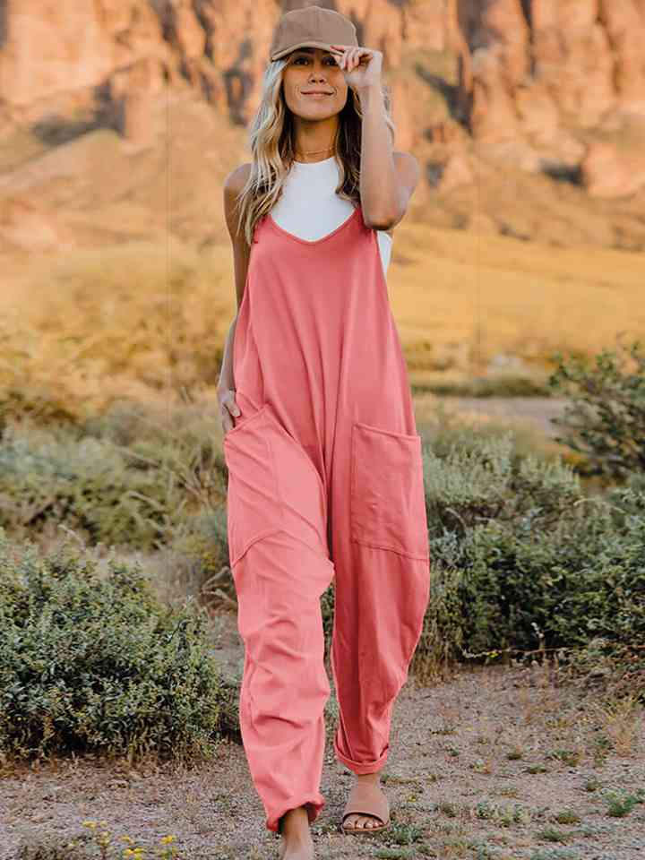 V-Neck Jumpsuit with Pockets Global Village Kailua Boutique