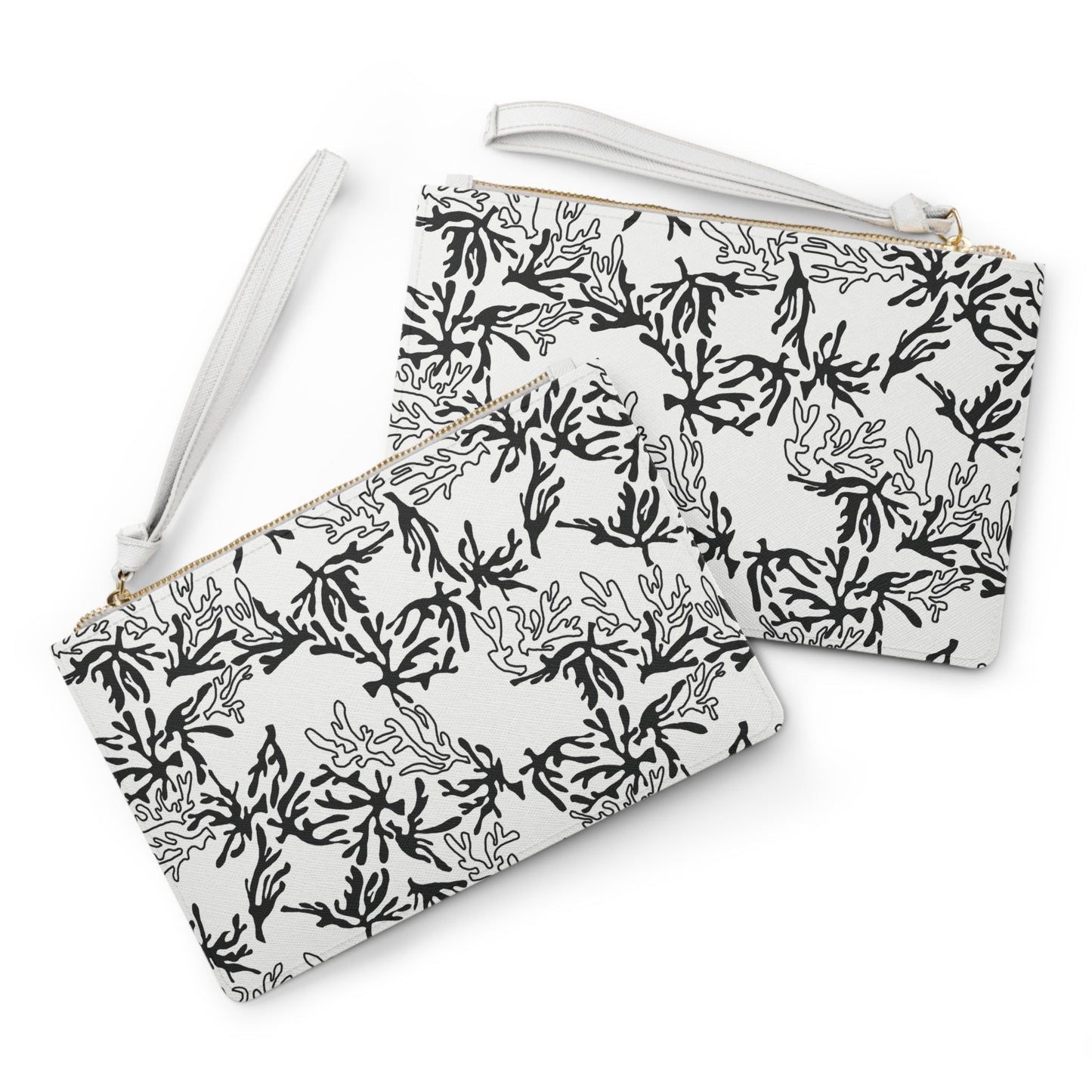 Vegan Clutch Bag Coral Black & White - Global Village Kailua Boutique