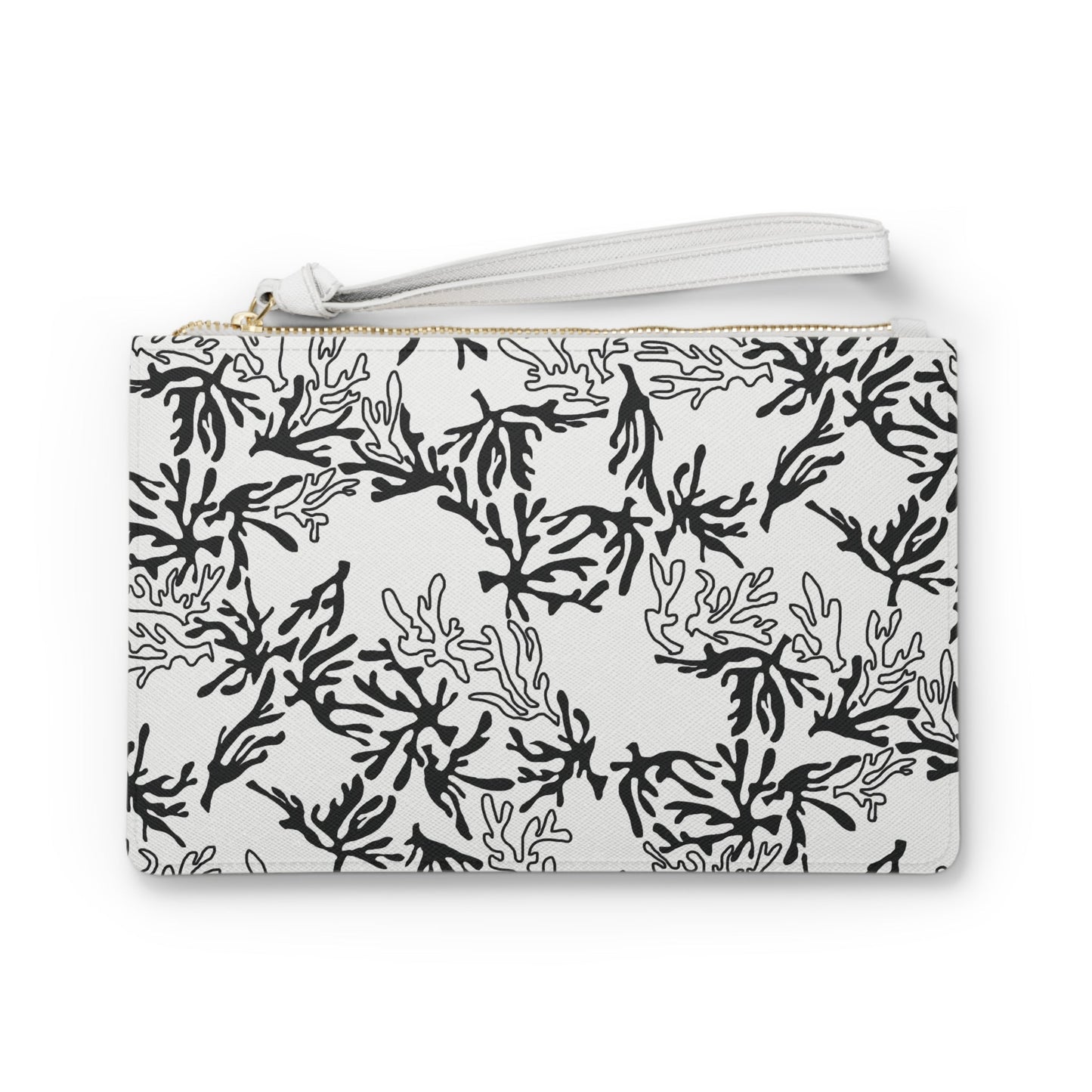 Vegan Clutch Bag Coral Black & White - Global Village Kailua Boutique