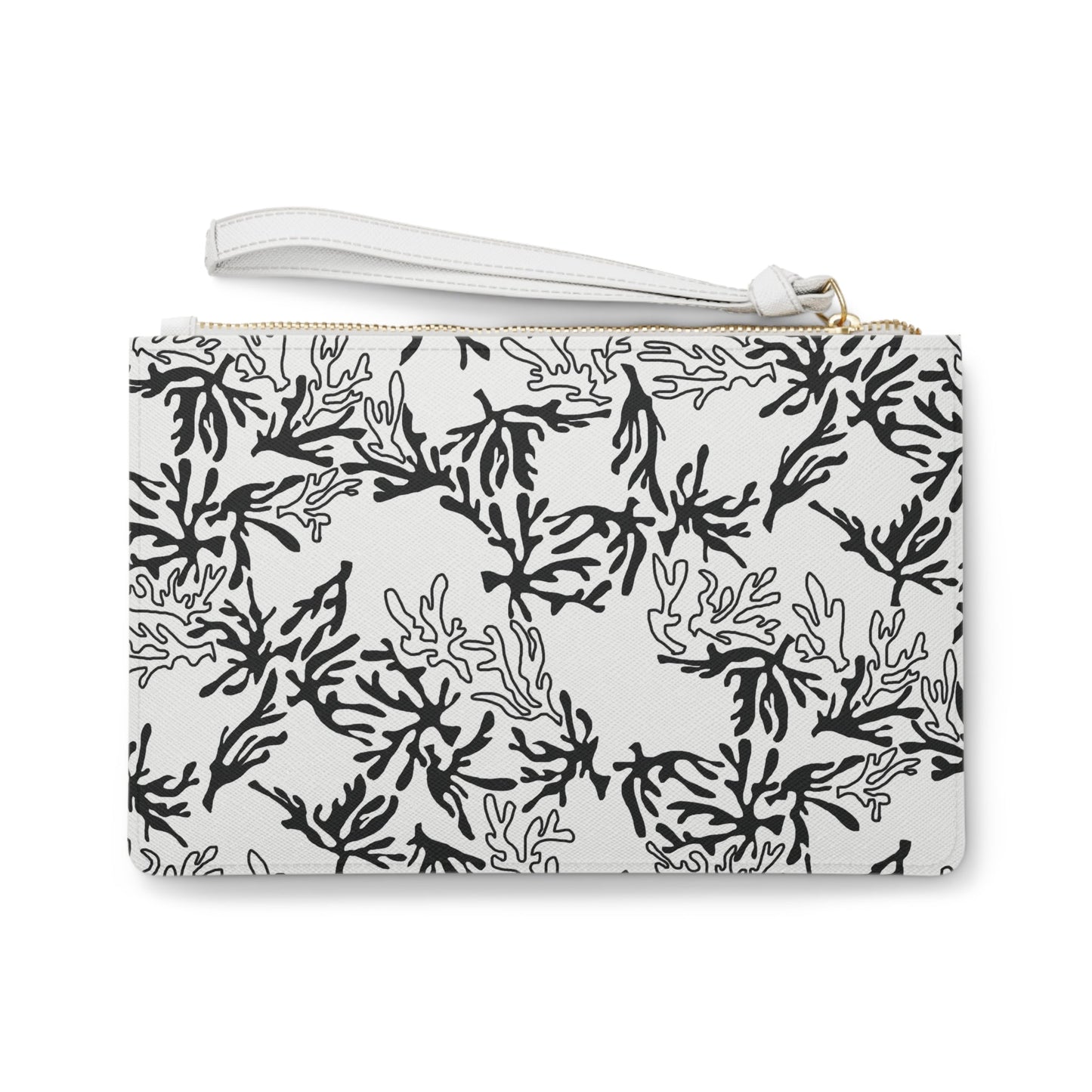 Vegan Clutch Bag Coral Black & White - Global Village Kailua Boutique