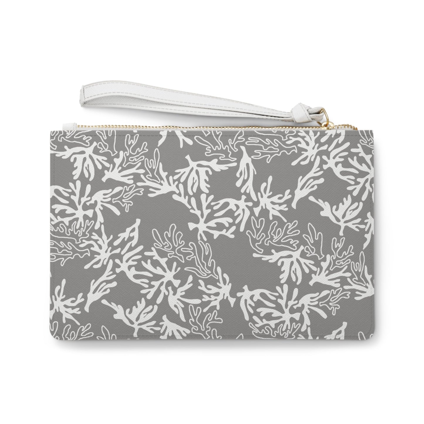 Vegan Clutch Bag Coral Sharkskin Grey - Global Village Kailua Boutique
