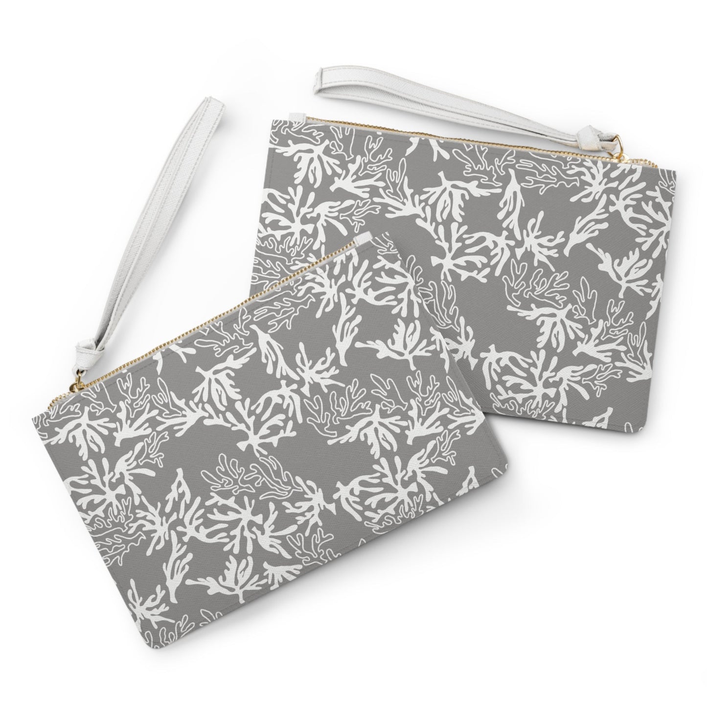 Vegan Clutch Bag Coral Sharkskin Grey - Global Village Kailua Boutique