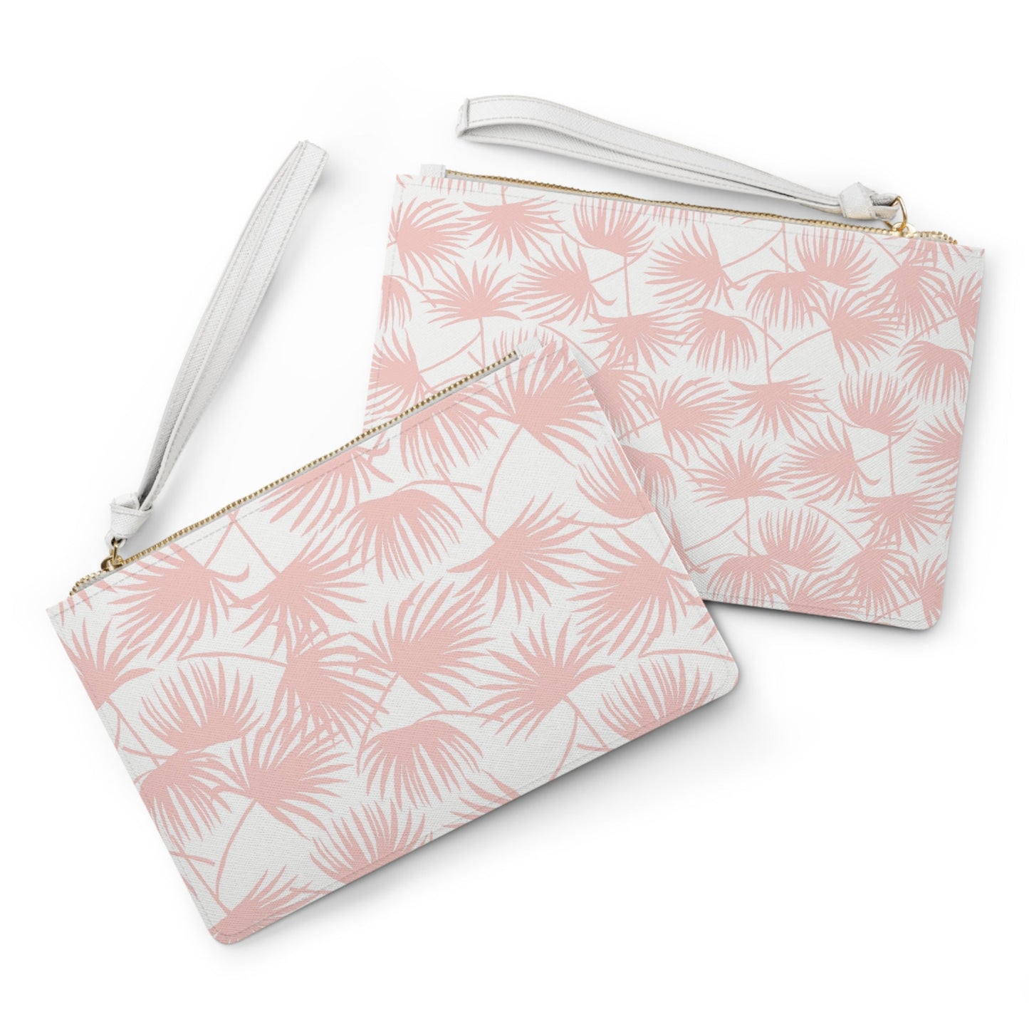 Vegan Clutch Bag Fan Palm Light Pink - Global Village Kailua Boutique