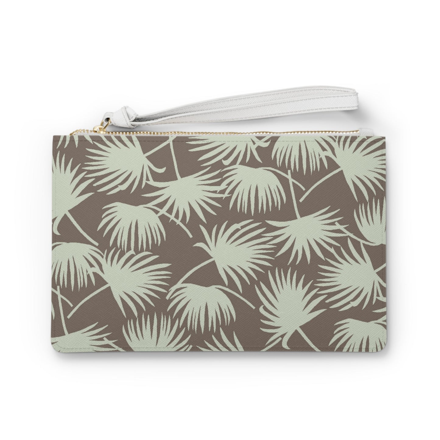 Vegan Clutch Bag Fan Palm Mint Mocha - Global Village Kailua Boutique