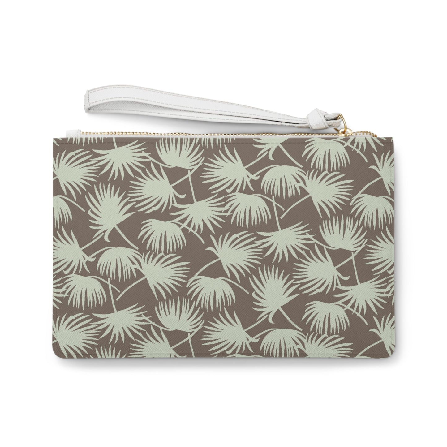 Vegan Clutch Bag Fan Palm Mint Mocha - Global Village Kailua Boutique