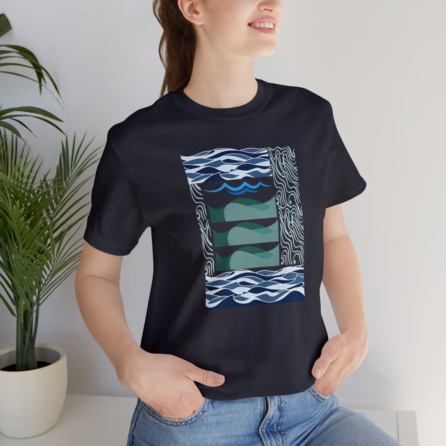 Waves in Motion Unisex Jersey Tee - Global Village Kailua Boutique