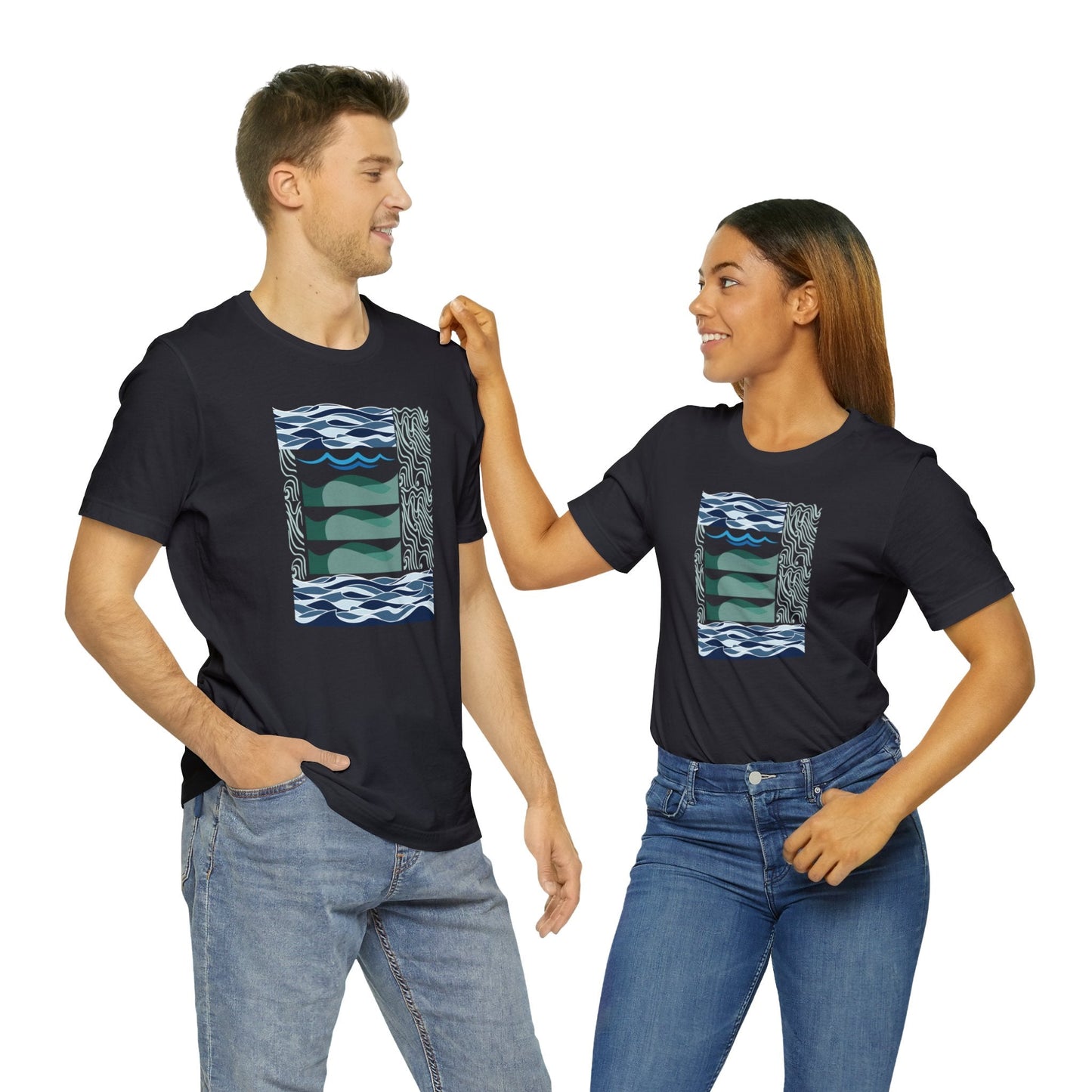 Waves in Motion Unisex Jersey Tee - Global Village Kailua Boutique