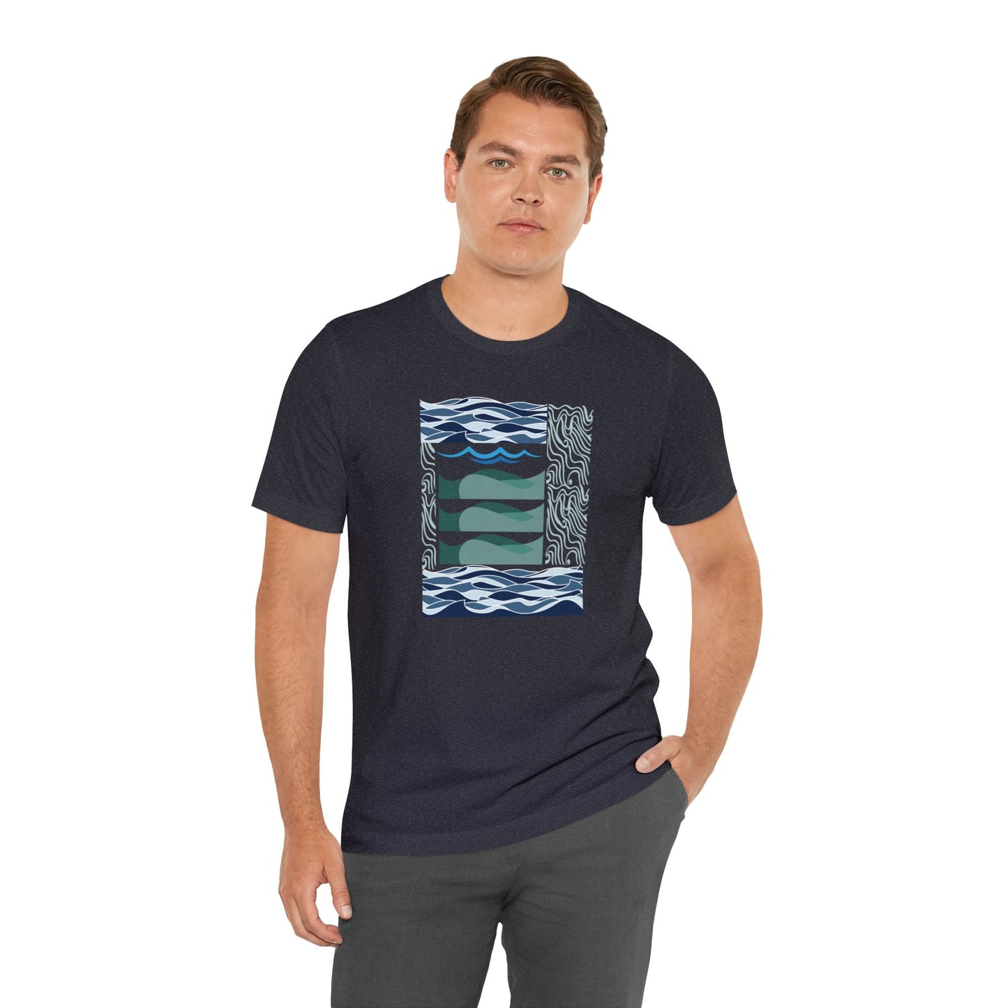 Waves in Motion Unisex Jersey Tee - Global Village Kailua Boutique