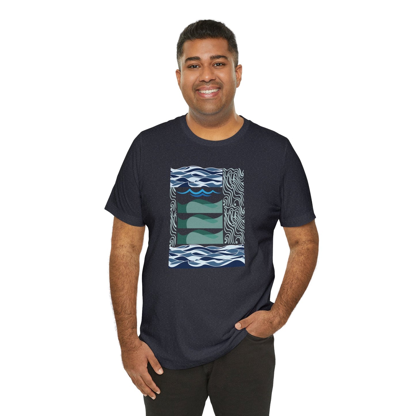 Waves in Motion Unisex Jersey Tee - Global Village Kailua Boutique