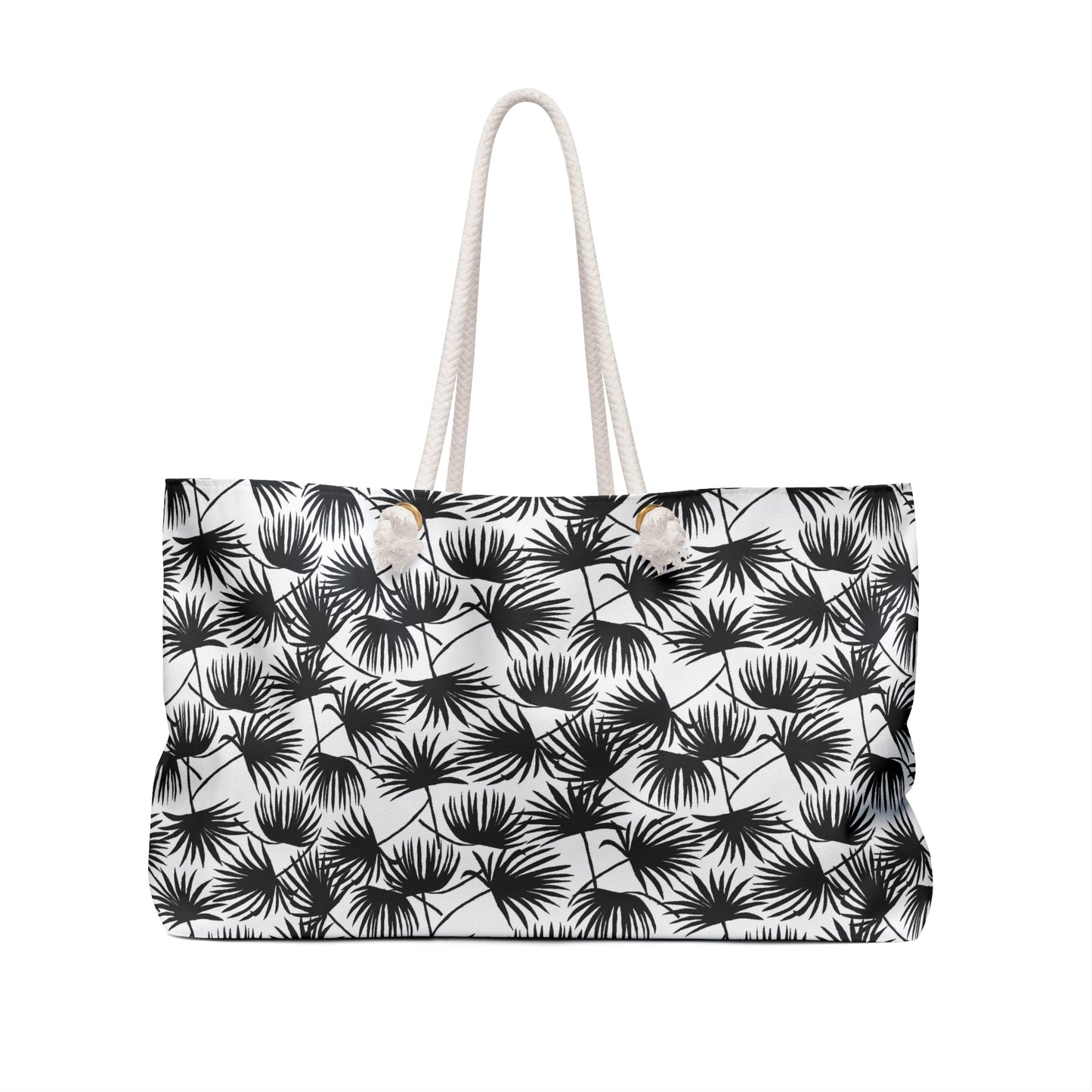 Weekender Bag Fan Palm Black - Global Village Kailua Boutique