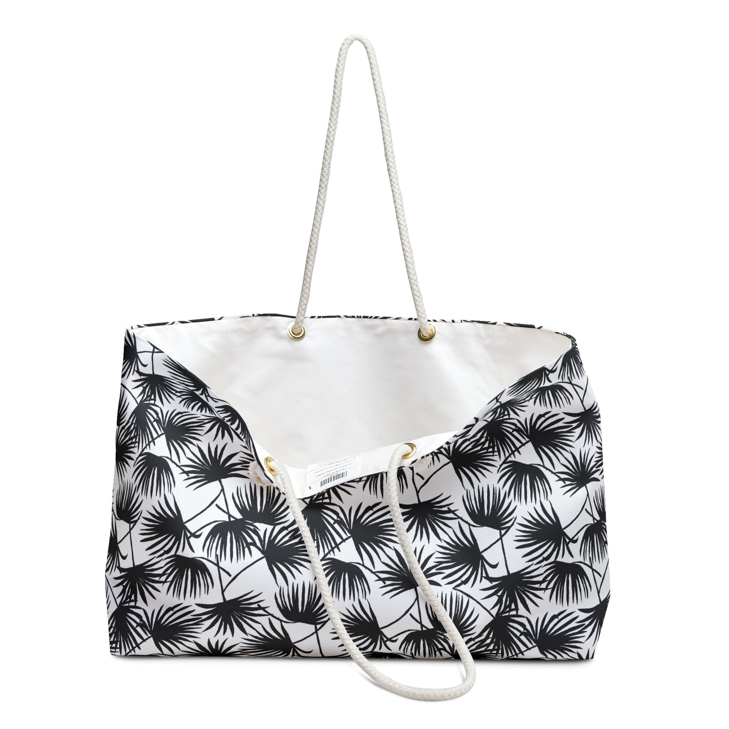 Weekender Bag Fan Palm Black - Global Village Kailua Boutique