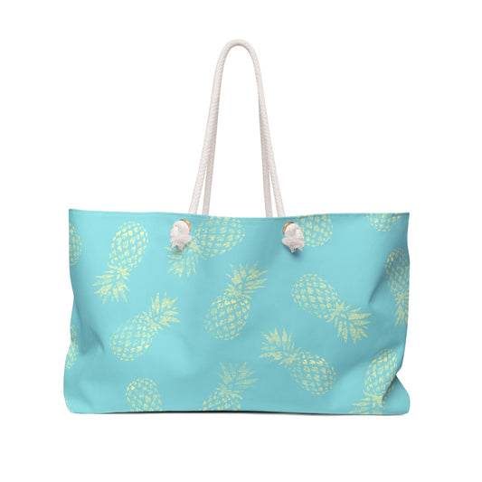 Weekender Bag Pineapple Aqua - Global Village Kailua Boutique