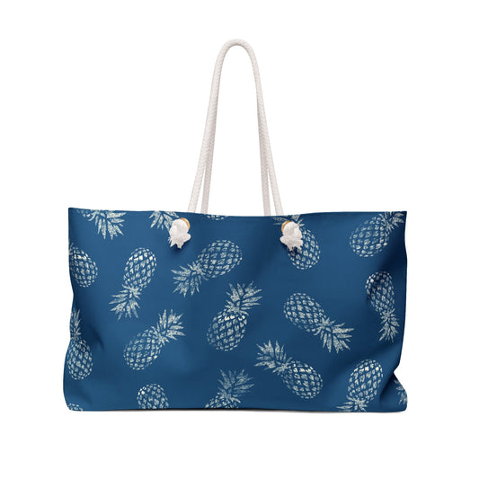 Weekender Bag Pineapple Ingidgo - Global Village Kailua Boutique